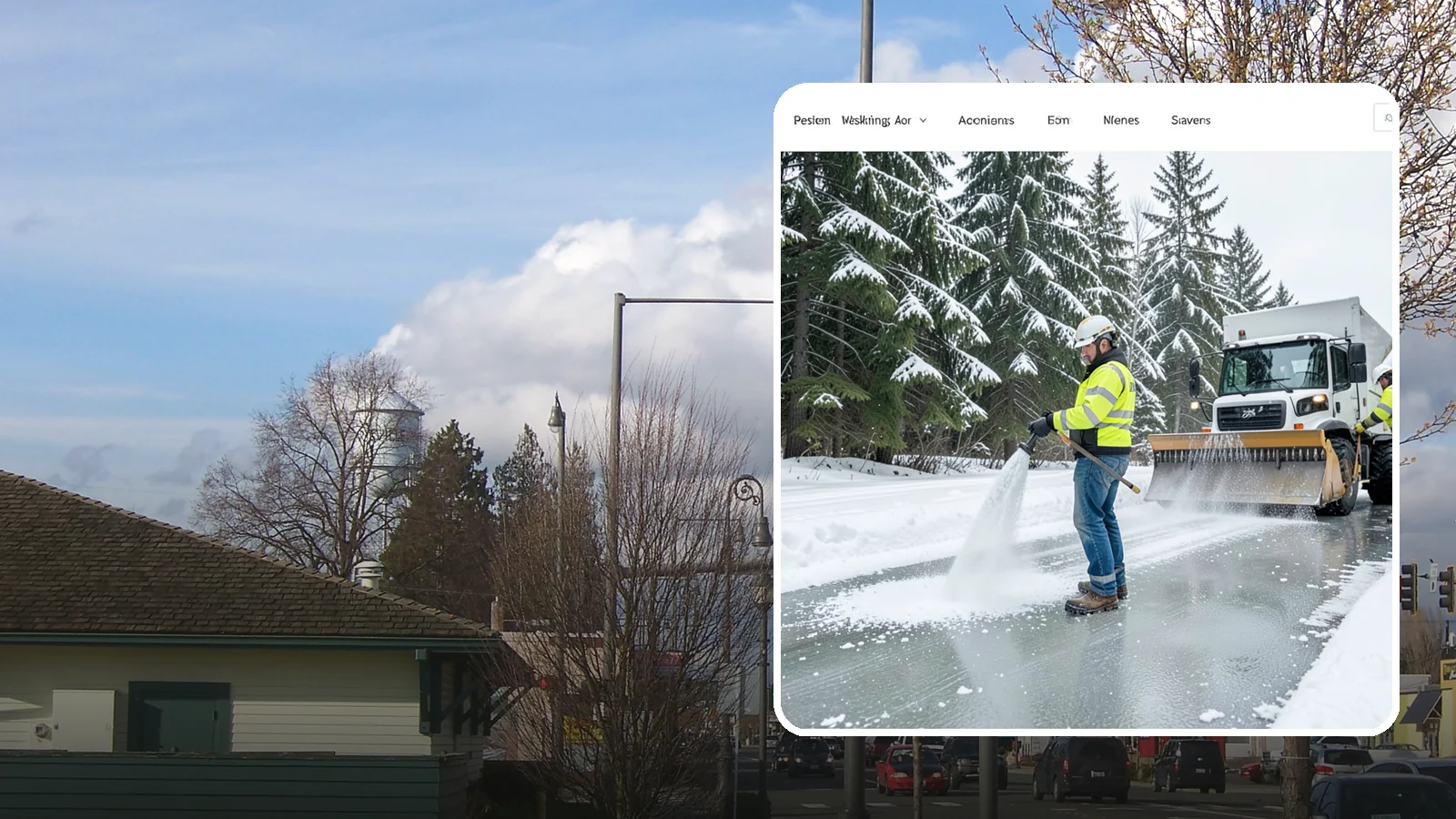 Salt Application in Marysville, Snohomish County, WA - Salt application melts existing ice and prevents new formation on the pavement surfaces that keep your Western Washington...