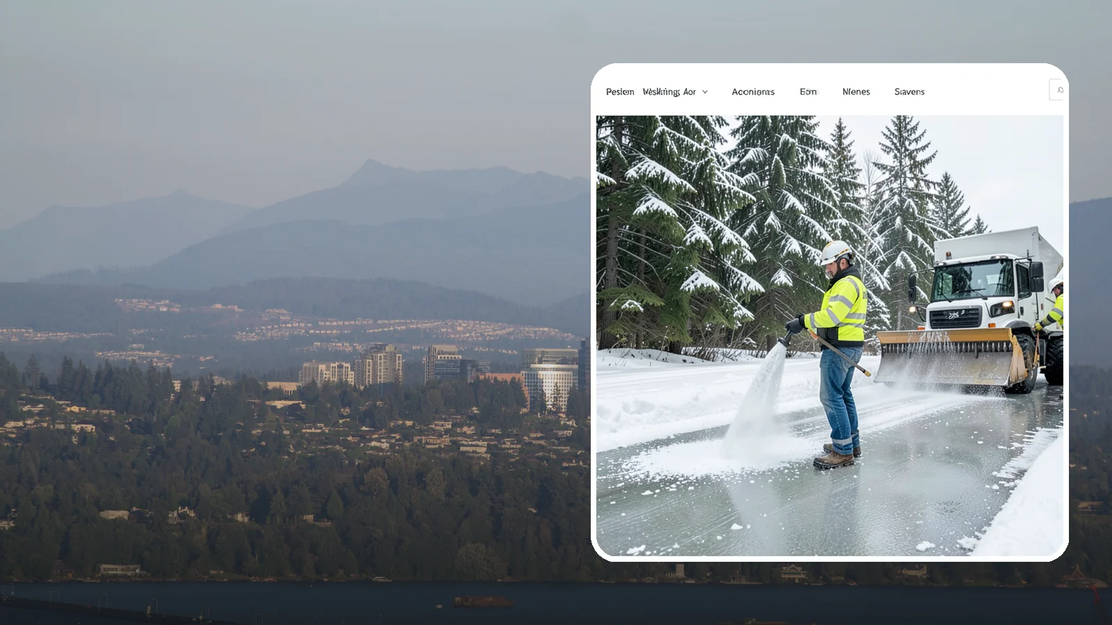 Salt Application in Medina, King County, WA - Salt application melts existing ice and prevents new formation on the pavement surfaces that keep your Western Washington...
