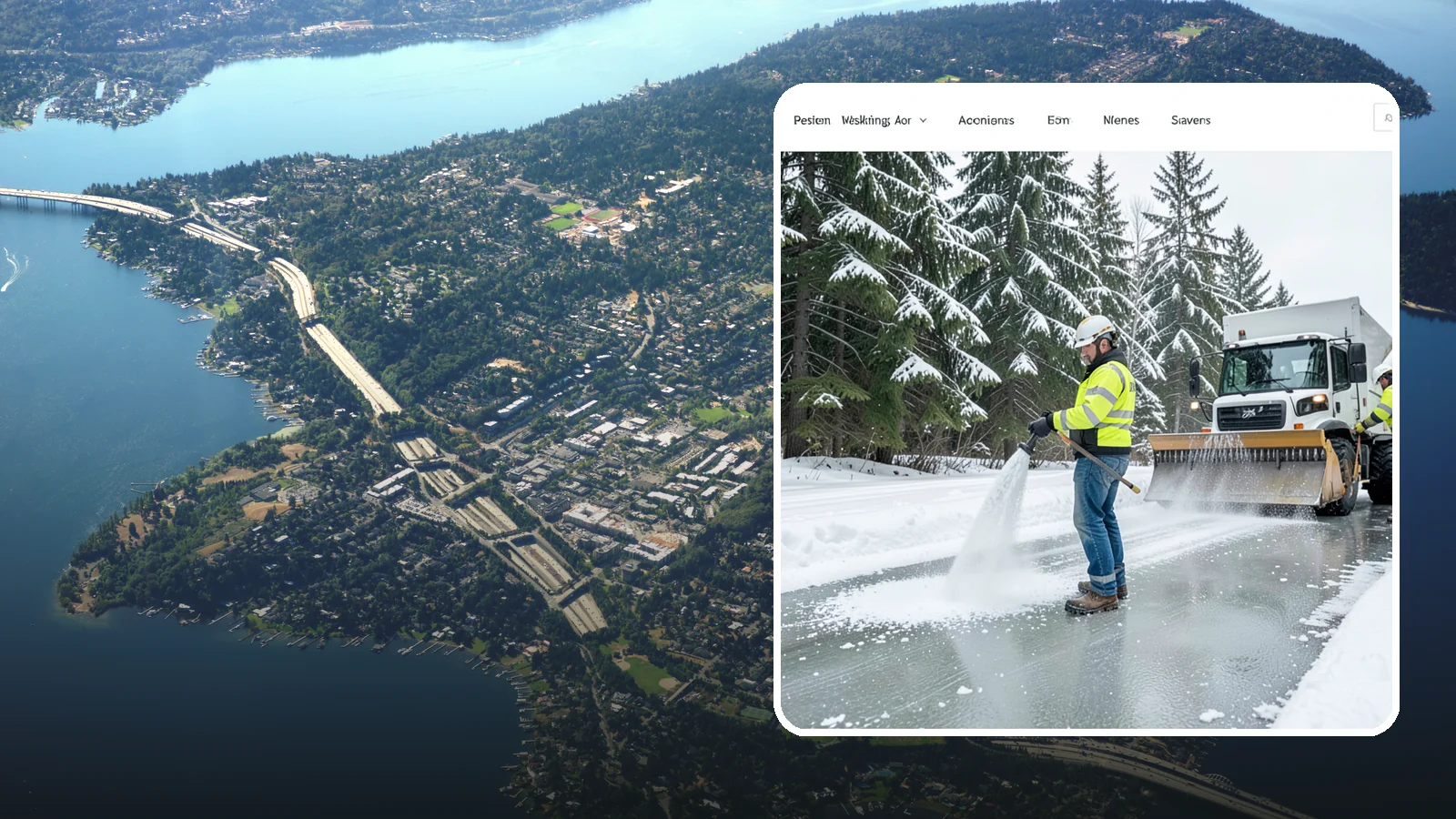 Salt Application in Mercer Island, King County, WA - Salt application melts existing ice and prevents new formation on the pavement surfaces that keep your Western Washington...
