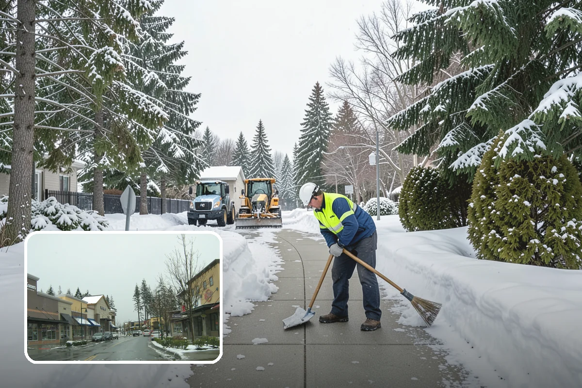 Salt Application in Mill Creek, Snohomish County, WA - Melts ice effectively in the mid-20s range typical of PNW freezes