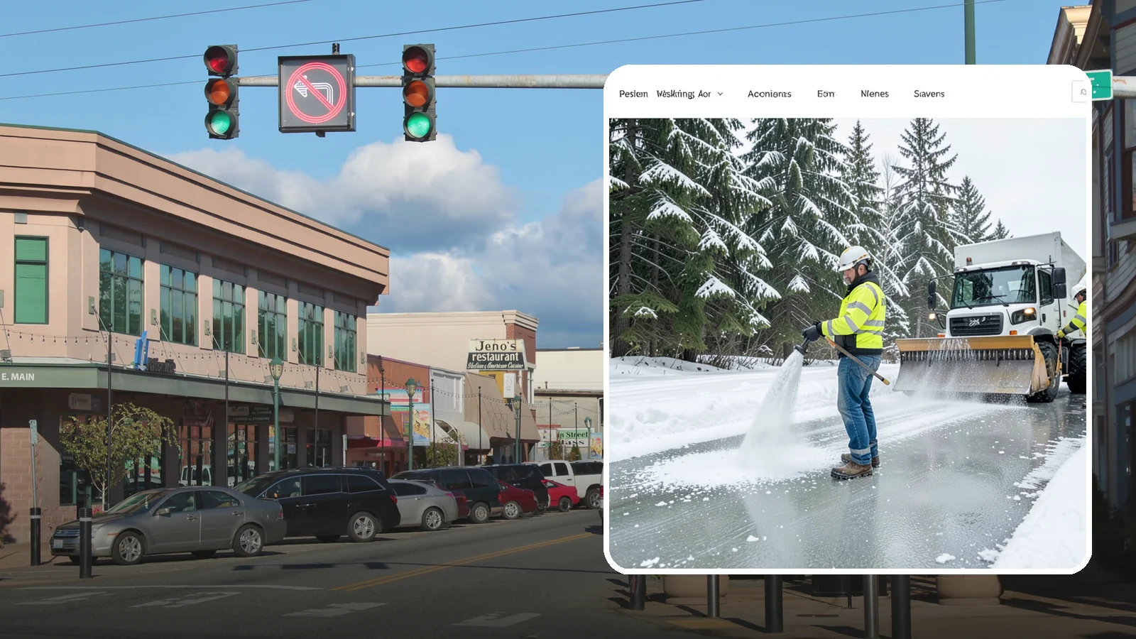 Salt Application in Monroe, Snohomish County, WA - Salt application melts existing ice and prevents new formation on the pavement surfaces that keep your Western Washington...