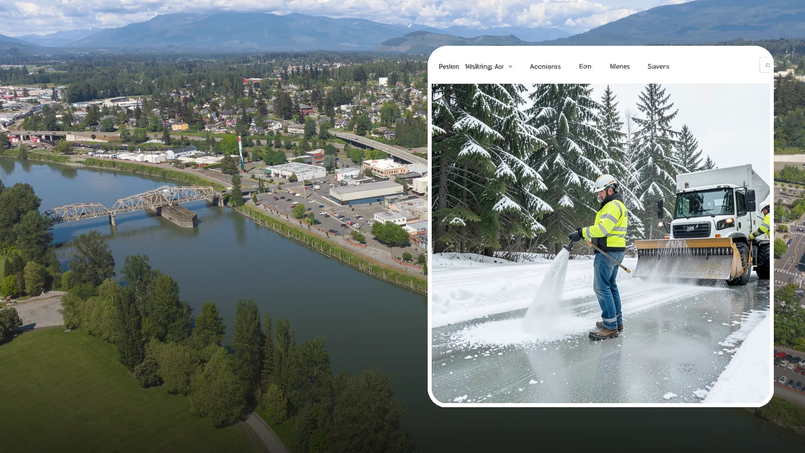 Salt Application in Mount Vernon, Skagit County, WA - Salt application melts existing ice and prevents new formation on the pavement surfaces that keep your Western Washington...