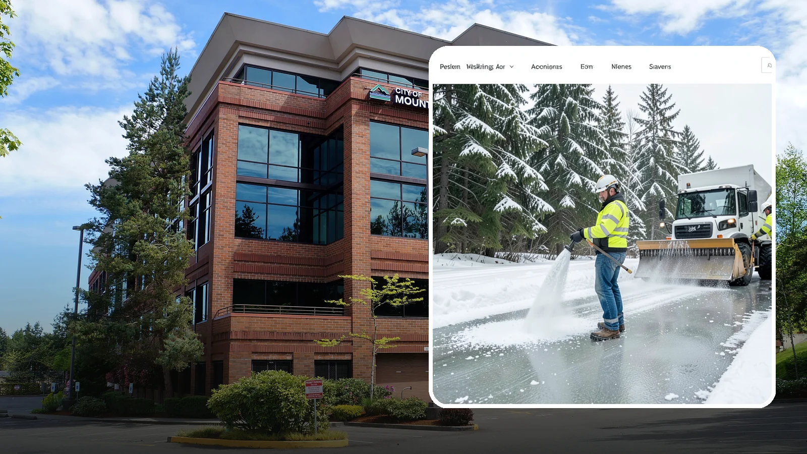 Salt Application in Mountlake Terrace, Snohomish County, WA - Salt application melts existing ice and prevents new formation on the pavement surfaces that keep your Western Washington...