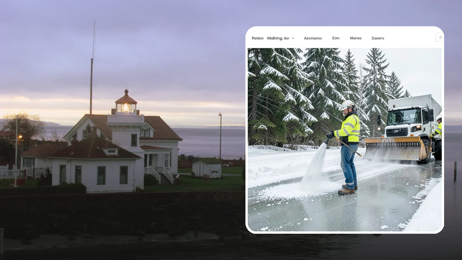 Salt Application in Mukilteo, Snohomish County, WA - Salt application melts existing ice and prevents new formation on the pavement surfaces that keep your Western Washington...