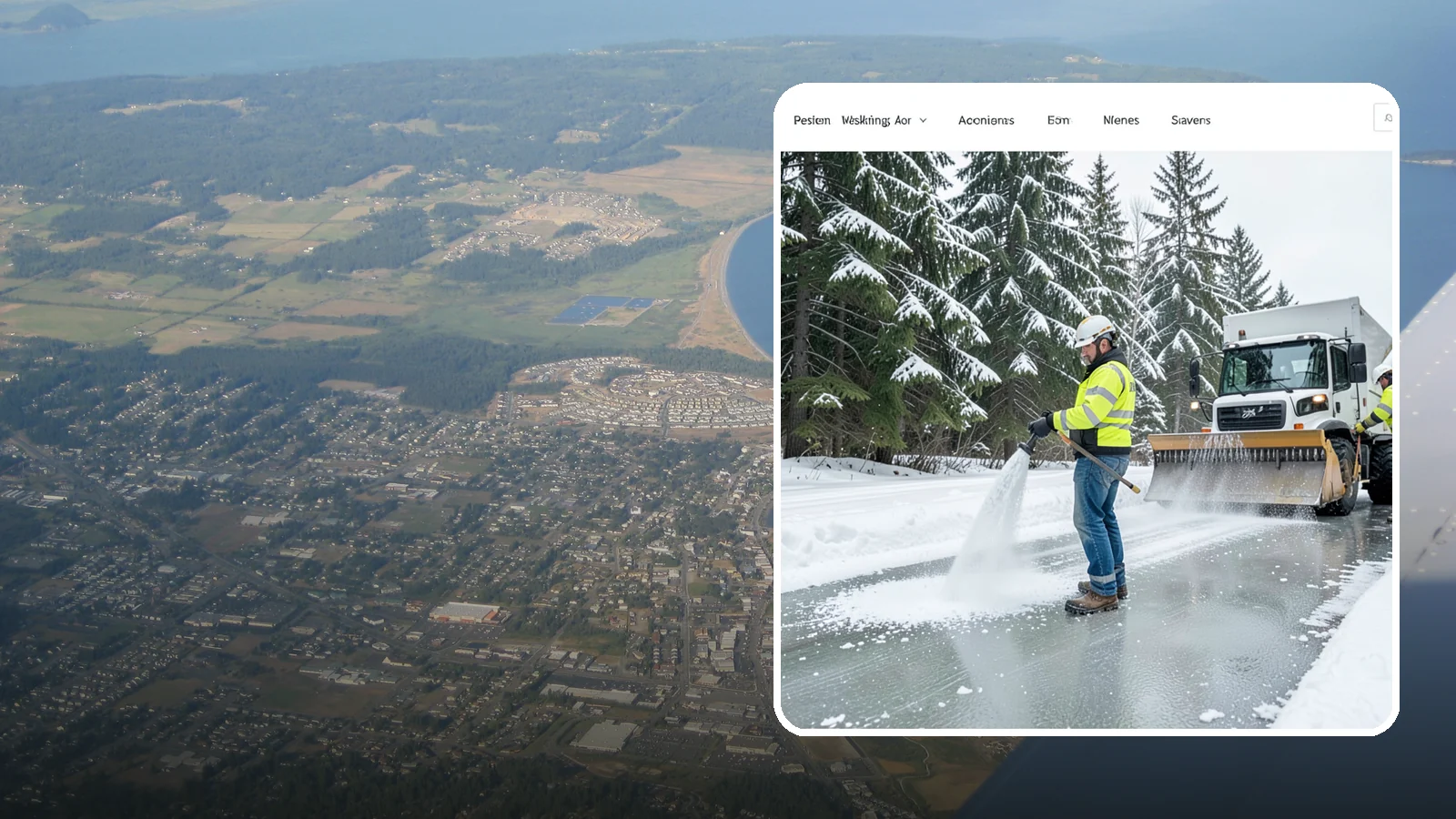 Salt Application in Oak Harbor, Island County, WA - Salt application melts existing ice and prevents new formation on the pavement surfaces that keep your Western Washington...