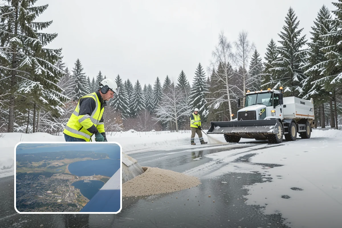 Salt Application in Oak Harbor, Island County, WA - Melts ice effectively in the mid-20s range typical of PNW freezes