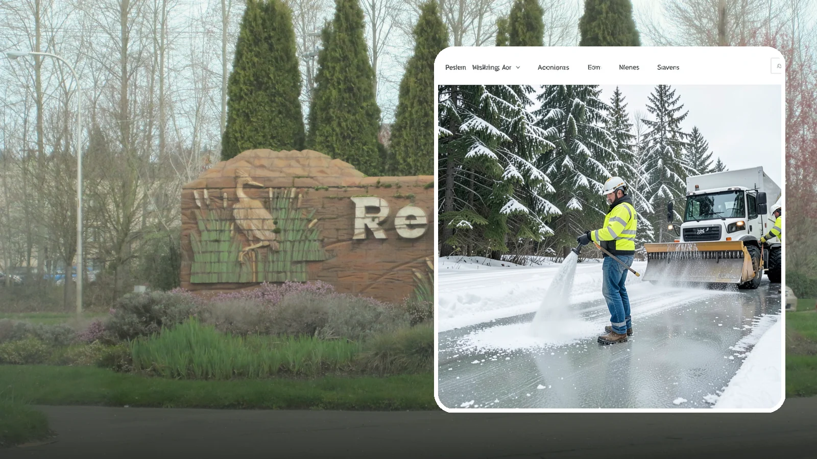 Salt Application in Renton, King County, WA - Salt application melts existing ice and prevents new formation on the pavement surfaces that keep your Western Washington...