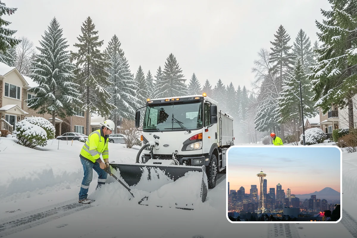 Salt Application in Seattle, King County, WA - Melts ice effectively in the mid-20s range typical of PNW freezes