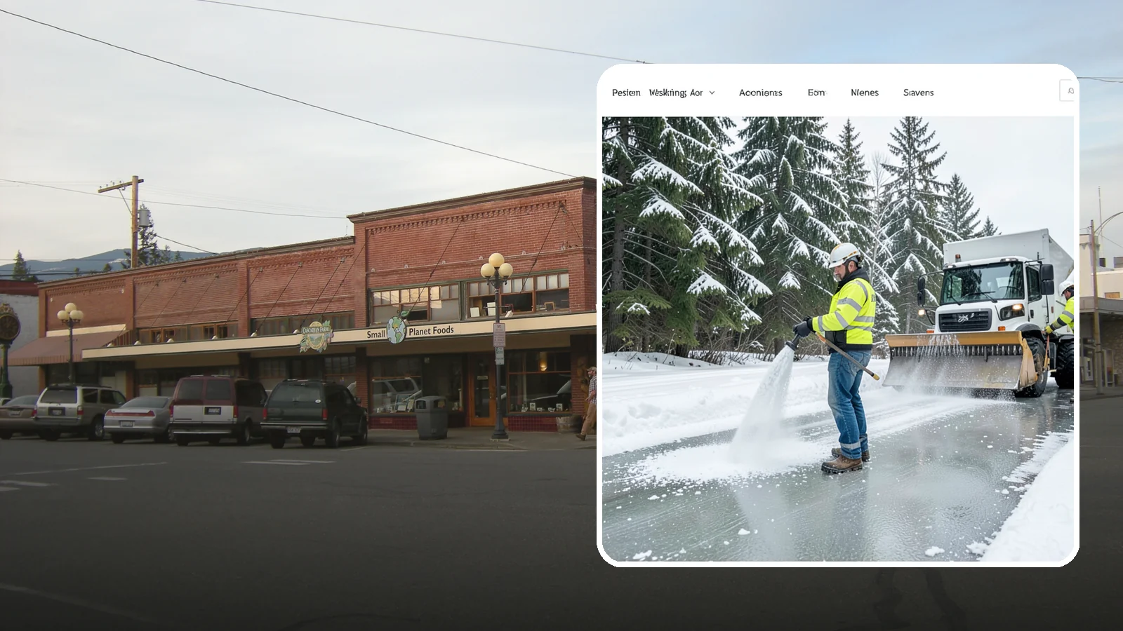 Salt Application in Sedro-Woolley, Skagit County, WA - Salt application melts existing ice and prevents new formation on the pavement surfaces that keep your Western Washington...