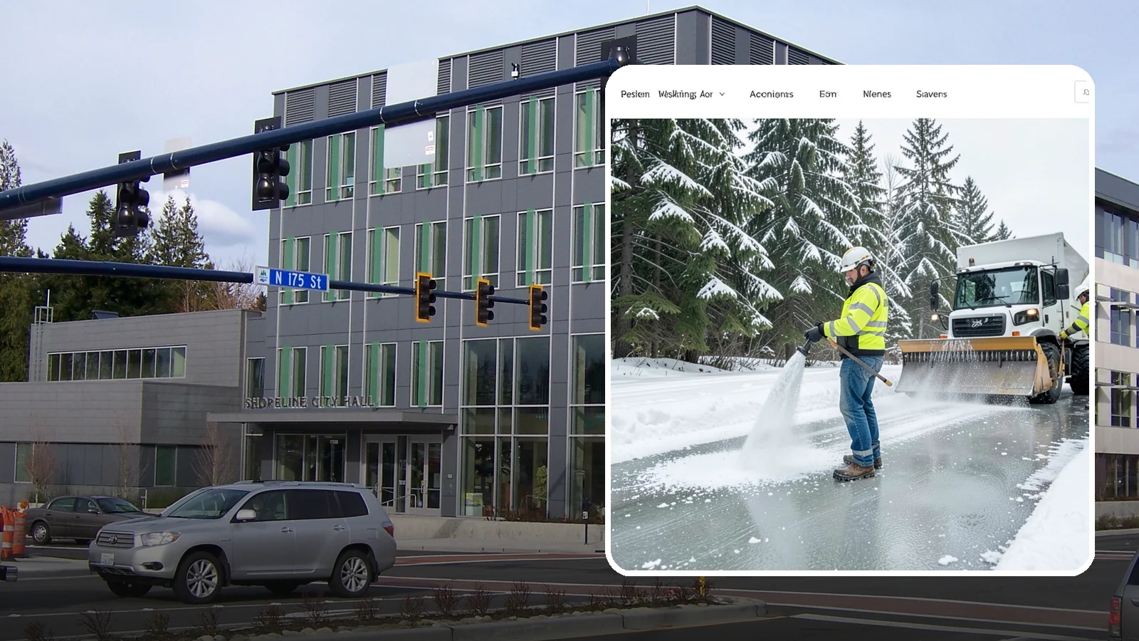 Salt Application in Shoreline, King County, WA - Salt application melts existing ice and prevents new formation on the pavement surfaces that keep your Western Washington...