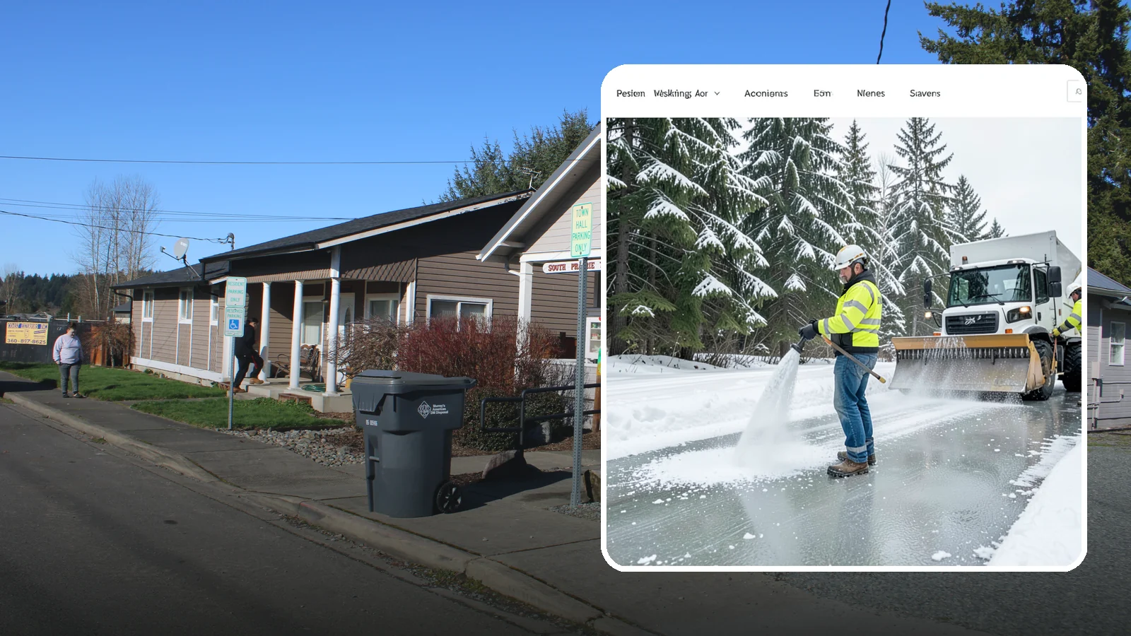 Salt Application in South Prairie, Pierce County, WA - Salt application melts existing ice and prevents new formation on the pavement surfaces that keep your Western Washington...