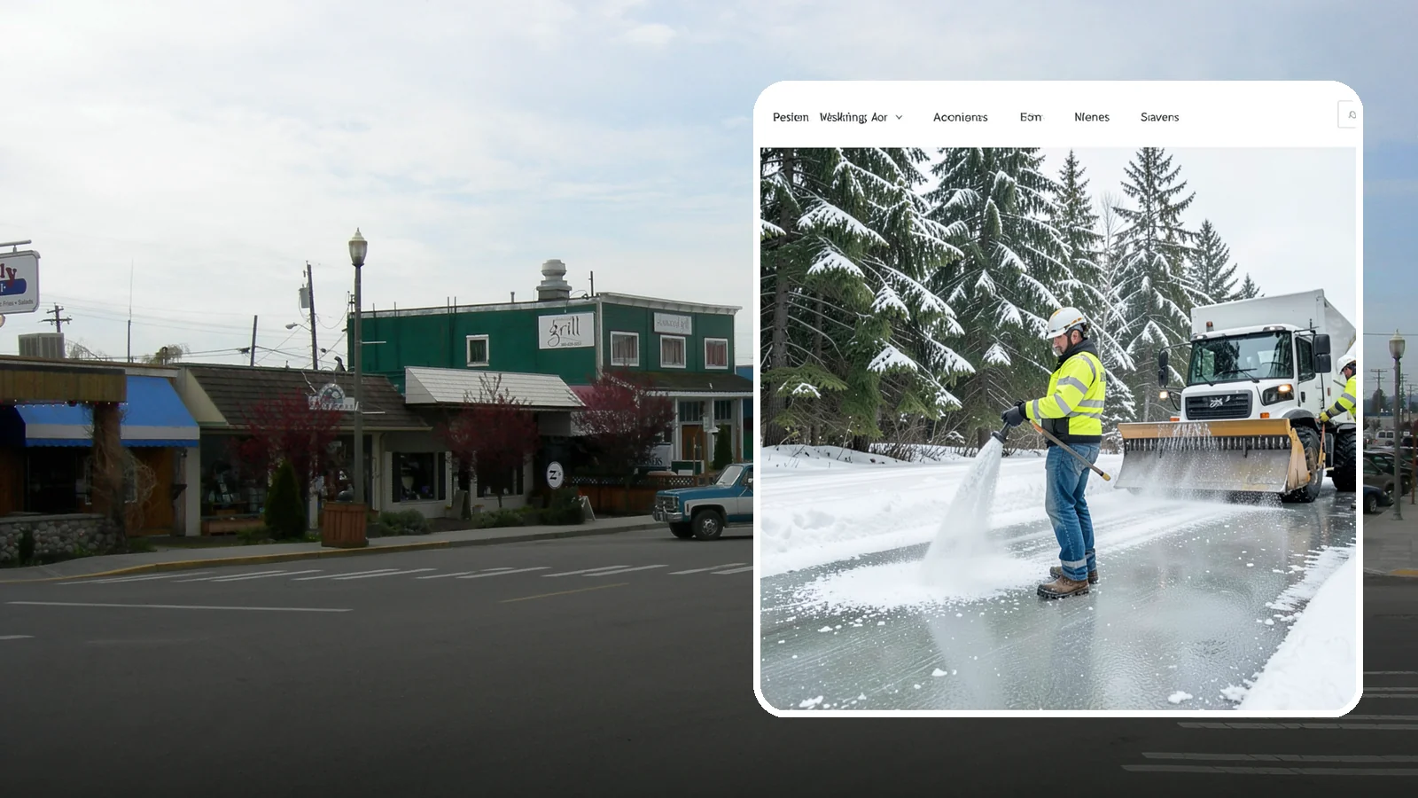Salt Application in Stanwood, Snohomish County, WA - Salt application melts existing ice and prevents new formation on the pavement surfaces that keep your Western Washington...