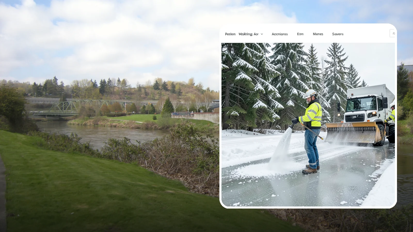 Salt Application in Tukwila, King County, WA - Salt application melts existing ice and prevents new formation on the pavement surfaces that keep your Western Washington...