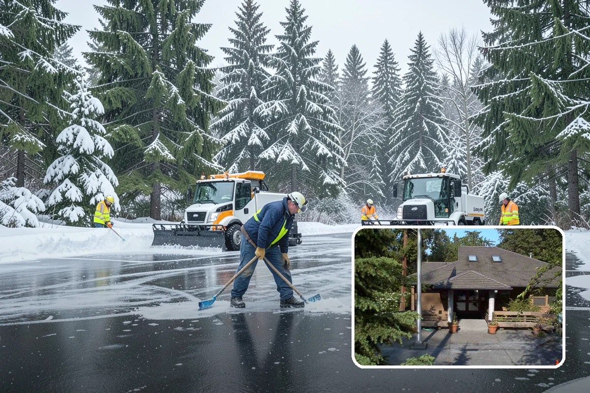 Salt Application in Yarrow Point, King County, WA - Melts ice effectively in the mid-20s range typical of PNW freezes