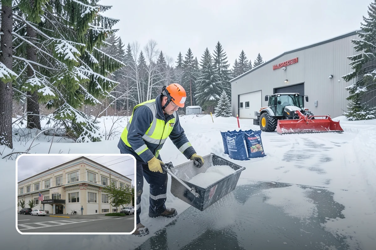 Salt Bin Filling in Anacortes, Skagit County, WA - Keeps spreader-ready salt on hand for immediate response
