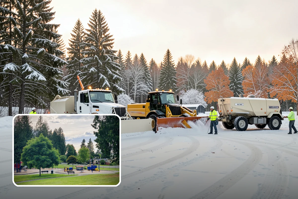 Salt Bin Filling in Bonney Lake, Pierce County, WA - Keeps spreader-ready salt on hand for immediate response