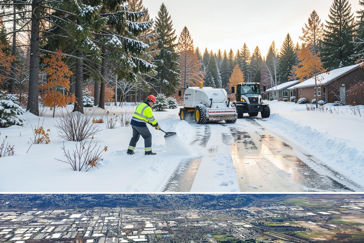 Salt Bin Filling in Kent, King County, WA - Salt bins are filled in early winter and refilled after each major event through the cold season.