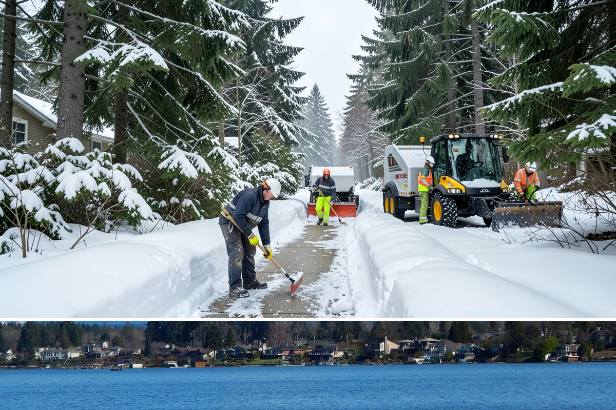 Salt Bin Filling in Lake Stevens, Snohomish County, WA - Salt bins are filled in early winter and refilled after each major event through the cold season.