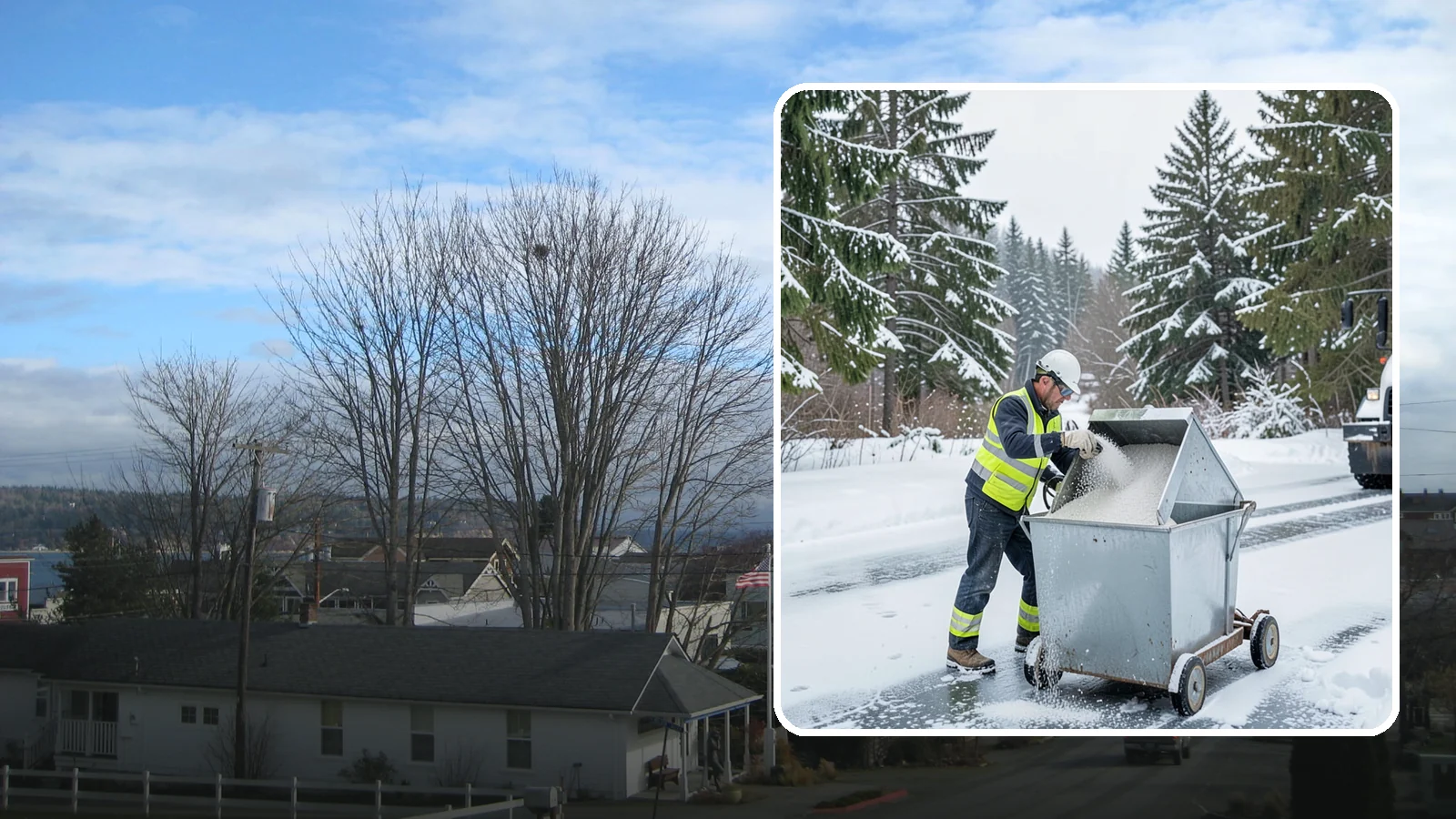 Salt Bin Filling in Langley, Island County, WA - Salt bin filling tops off your on-site storage bins so deicing material is ready the moment ice threatens.