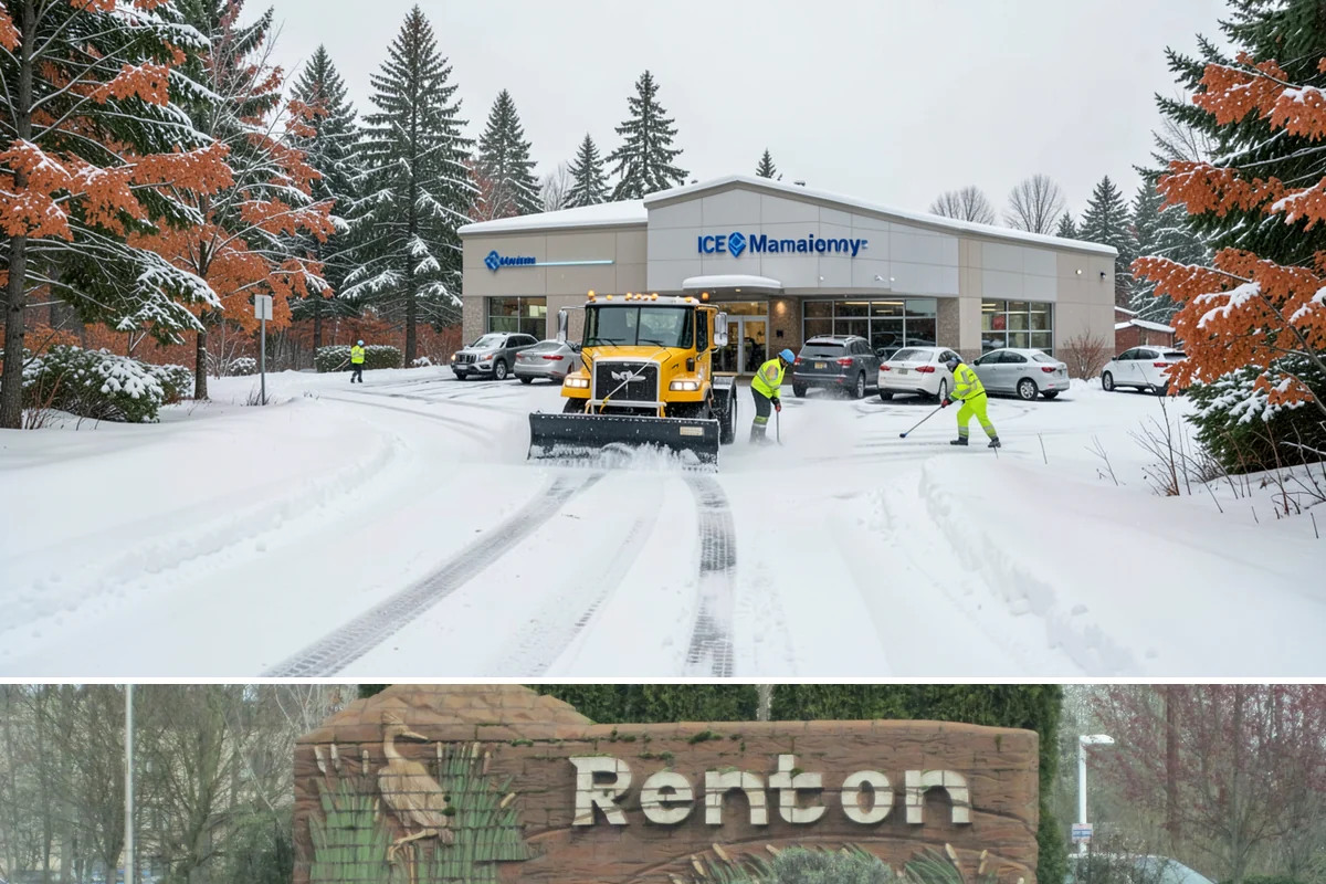 Salt Bin Filling in Renton, King County, WA - Salt bins are filled in early winter and refilled after each major event through the cold season.
