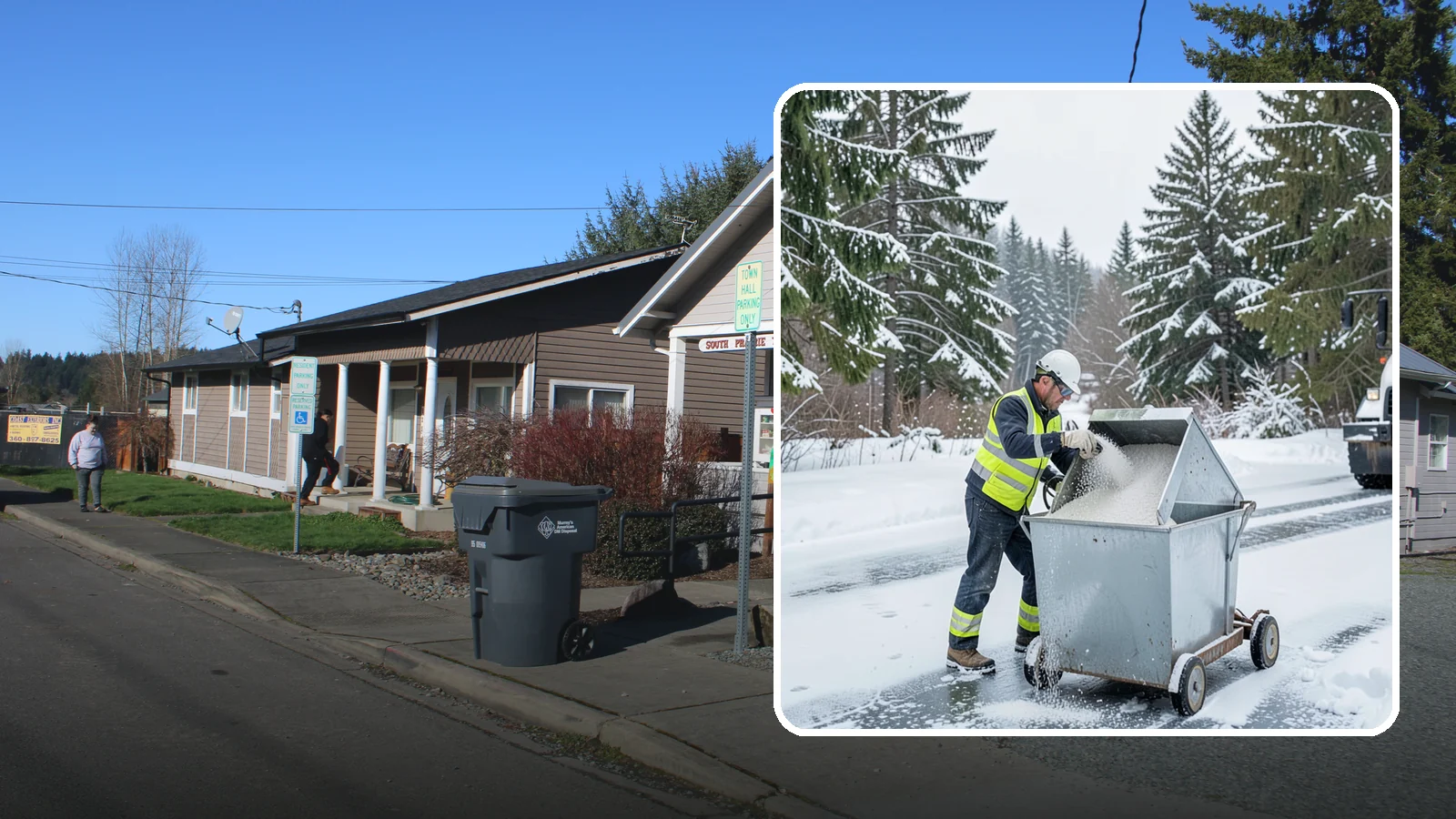 Salt Bin Filling in South Prairie, Pierce County, WA - Salt bin filling tops off your on-site storage bins so deicing material is ready the moment ice threatens.