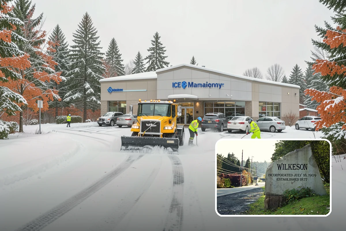 Salt Bin Filling in Wilkeson, Pierce County, WA - Keeps spreader-ready salt on hand for immediate response