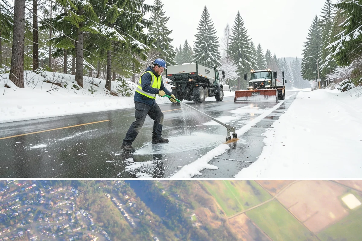 Salt Brine Pretreatment in Algona, King County, WA - Salt brine pretreatment is scheduled the day before forecast frost and freezing events all winter long.