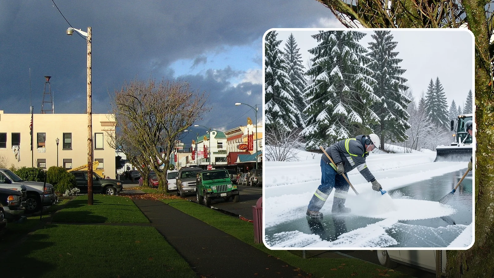 Salt Brine Pretreatment in Arlington, Snohomish County, WA - Salt brine pretreatment coats pavement before a storm so snow and ice never bond to the surface.