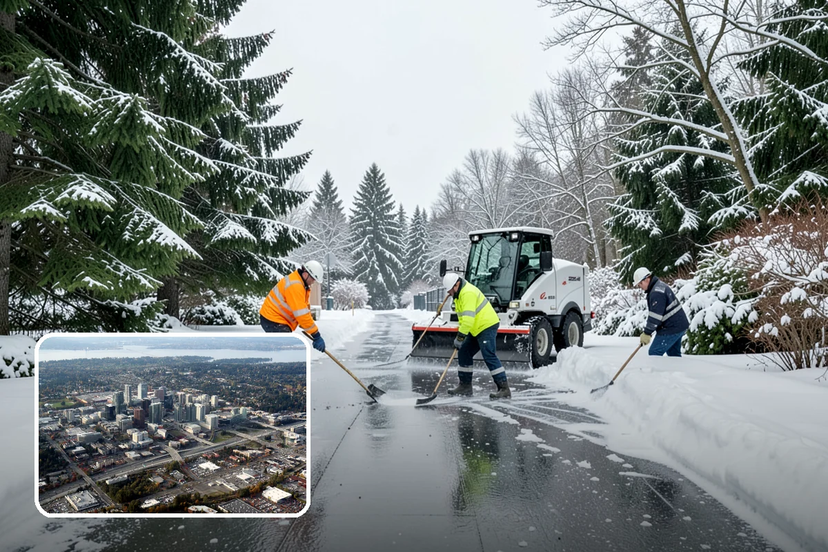 Salt Brine Pretreatment in Bellevue, King County, WA - Prevents snow and ice from bonding to the pavement