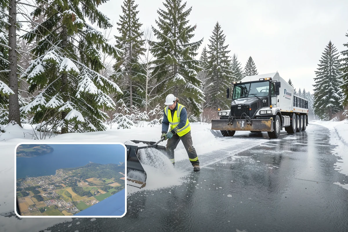 Salt Brine Pretreatment in Coupeville, Island County, WA - Prevents snow and ice from bonding to the pavement