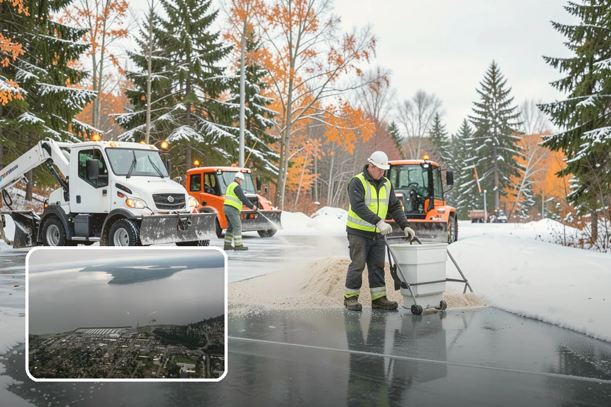Salt Brine Pretreatment in Des Moines, King County, WA - Prevents snow and ice from bonding to the pavement