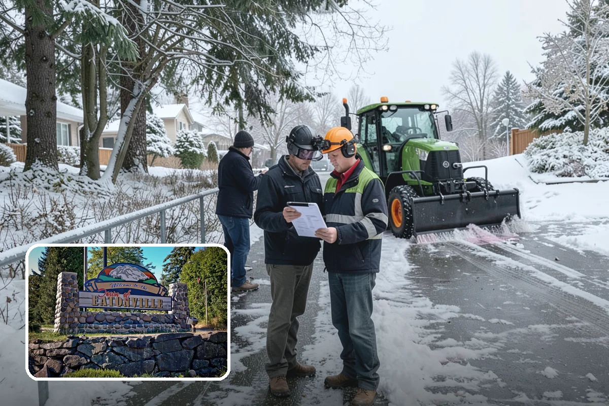 Salt Brine Pretreatment in Eatonville, Pierce County, WA - Prevents snow and ice from bonding to the pavement