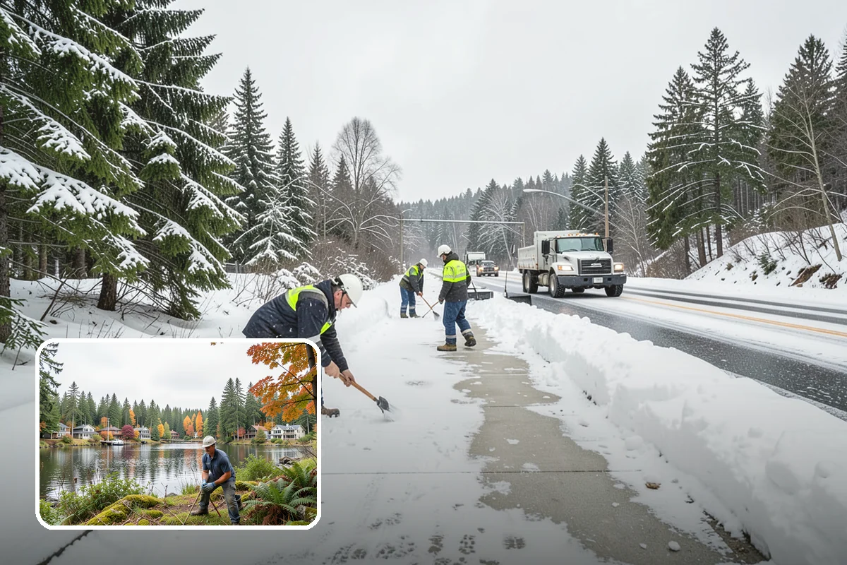 Salt Brine Pretreatment in La Conner, Skagit County, WA - Prevents snow and ice from bonding to the pavement