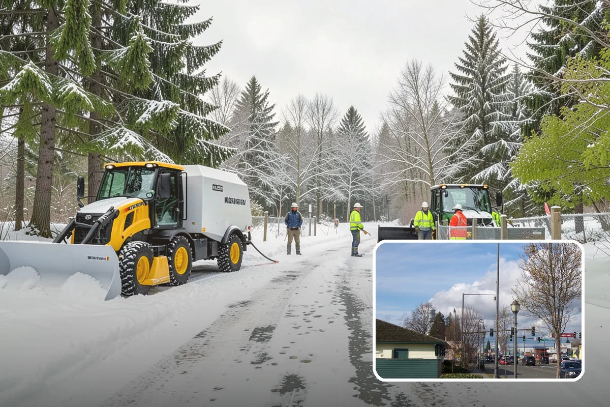 Salt Brine Pretreatment in Marysville, Snohomish County, WA - Prevents snow and ice from bonding to the pavement