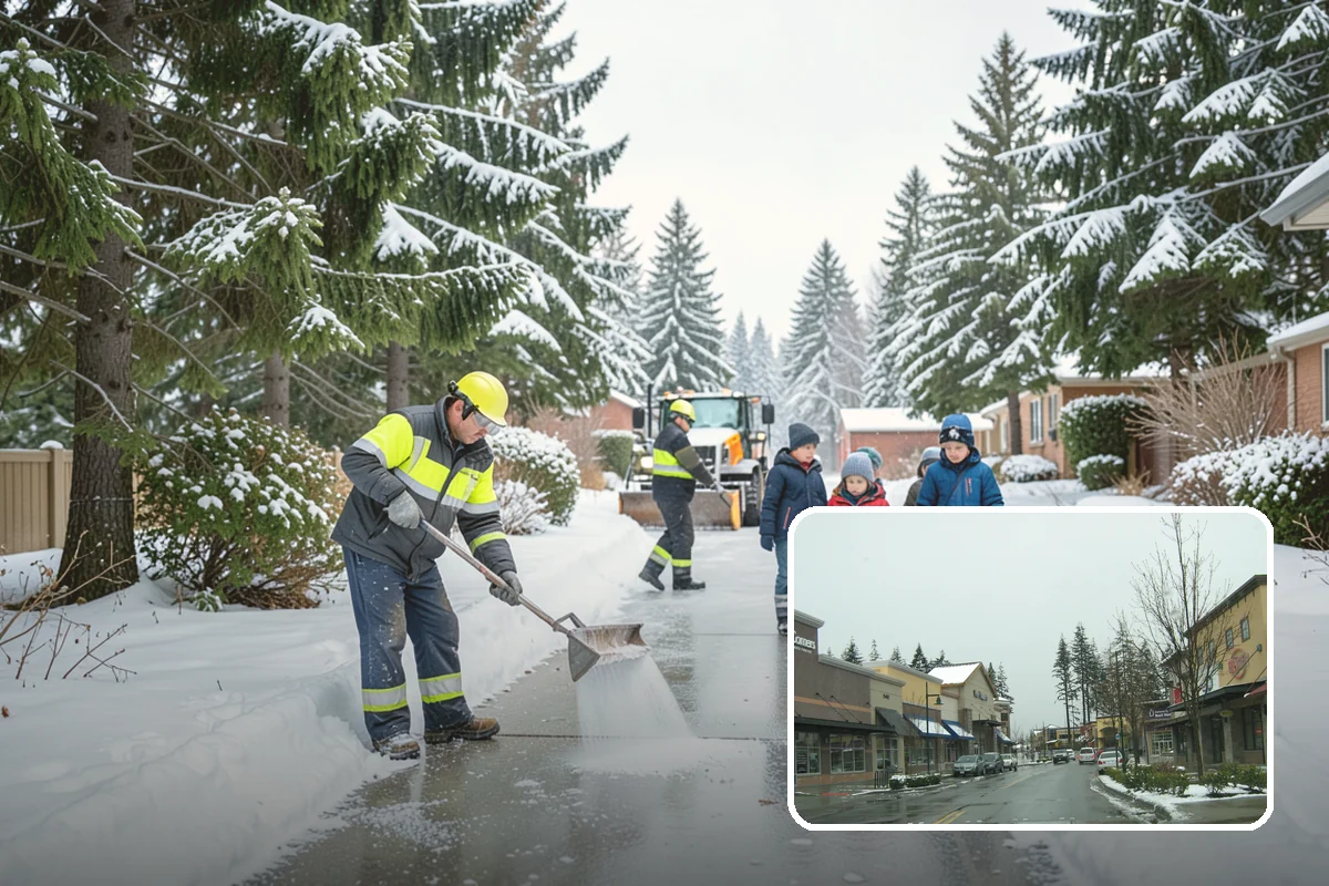 Salt Brine Pretreatment in Mill Creek, Snohomish County, WA - Prevents snow and ice from bonding to the pavement