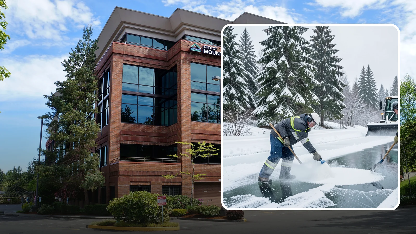 Salt Brine Pretreatment in Mountlake Terrace, Snohomish County, WA - Salt brine pretreatment coats pavement before a storm so snow and ice never bond to the surface.