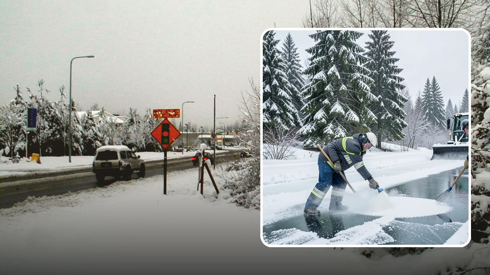 Salt Brine Pretreatment in Newcastle, King County, WA - Salt brine pretreatment coats pavement before a storm so snow and ice never bond to the surface.