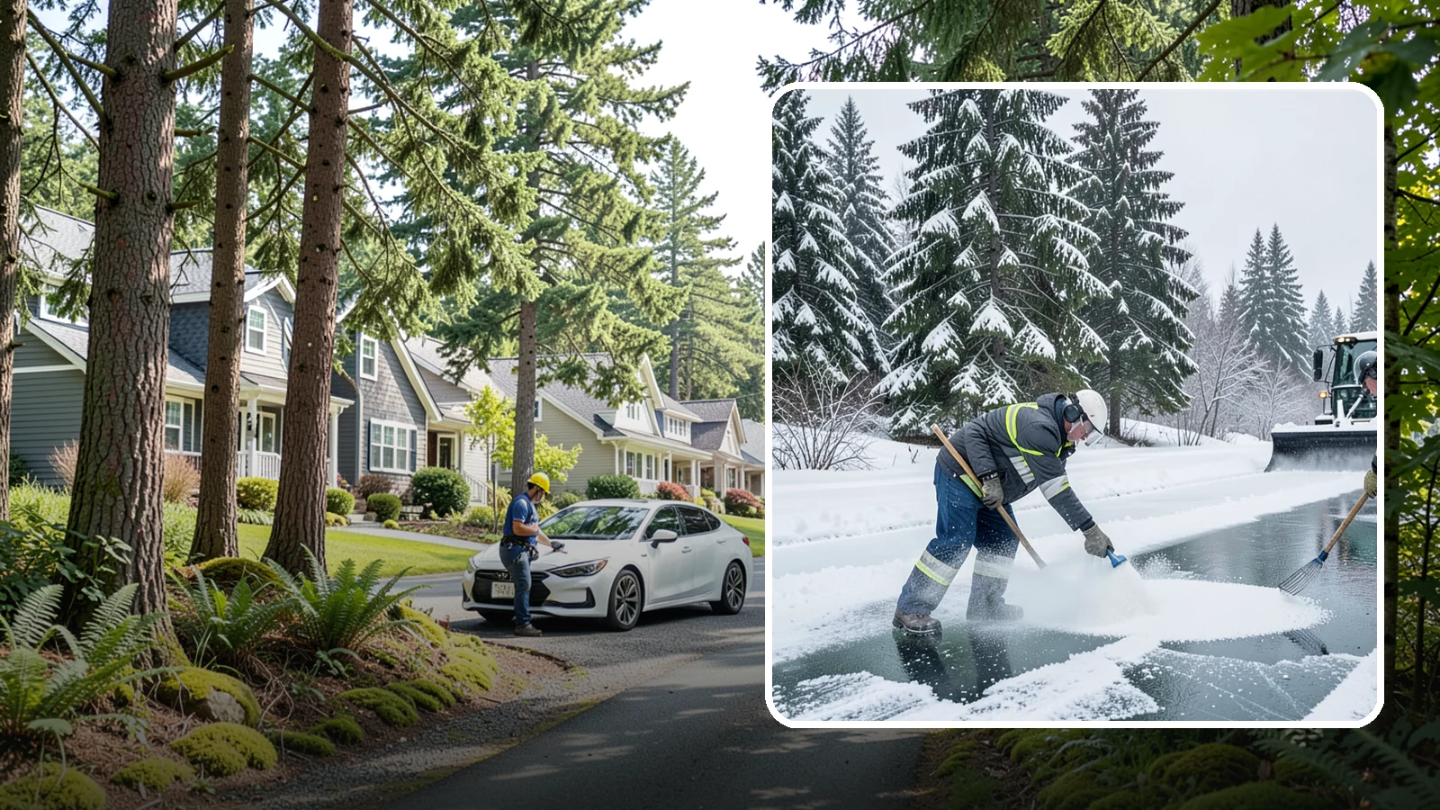 Salt Brine Pretreatment in Normandy Park, King County, WA - Salt brine pretreatment coats pavement before a storm so snow and ice never bond to the surface.