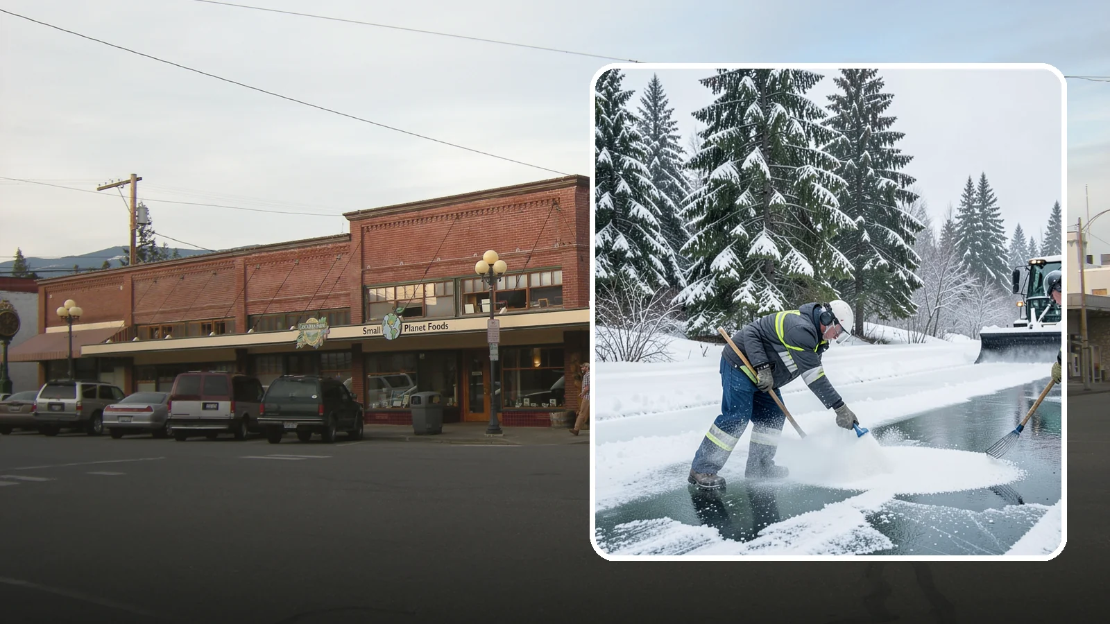Salt Brine Pretreatment in Sedro-Woolley, Skagit County, WA - Salt brine pretreatment coats pavement before a storm so snow and ice never bond to the surface.