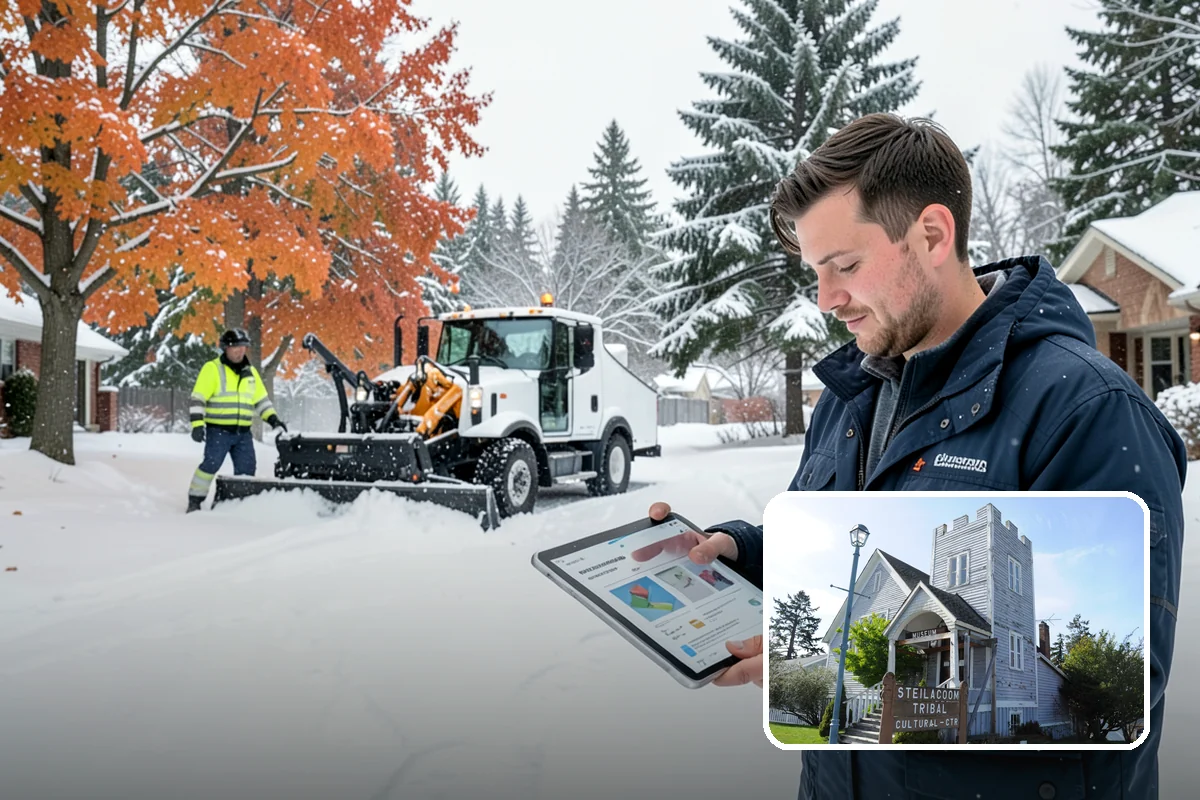 Salt Brine Pretreatment in Steilacoom, Pierce County, WA - Prevents snow and ice from bonding to the pavement