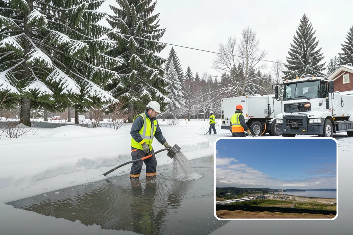 Salt Brine Pretreatment in University Place, Pierce County, WA - Prevents snow and ice from bonding to the pavement