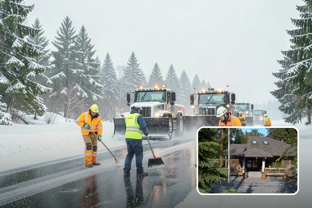 Salt Brine Pretreatment in Yarrow Point, King County, WA - Prevents snow and ice from bonding to the pavement