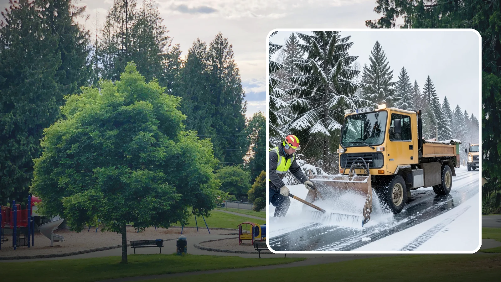 Salt Truck Service in Bonney Lake, Pierce County, WA - Our salt trucks spread granular deicer across lots and roads to melt ice and restore traction.