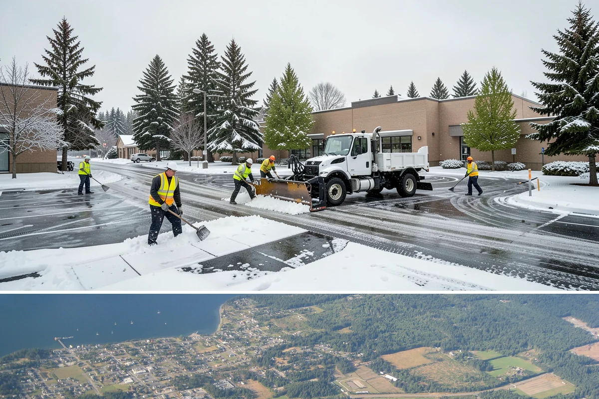Salt Truck Service in Coupeville, Island County, WA - Salt truck service is active throughout the freeze-thaw season from November through March across lowland commercial sites.