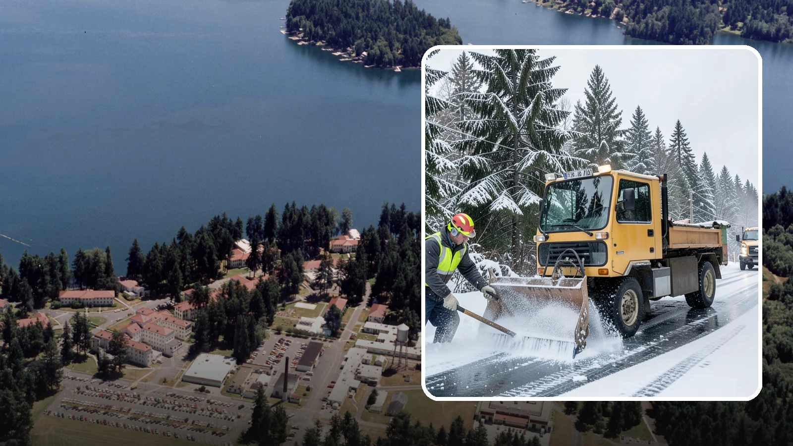 Salt Truck Service in Lakewood, Pierce County, WA - Our salt trucks spread granular deicer across lots and roads to melt ice and restore traction.