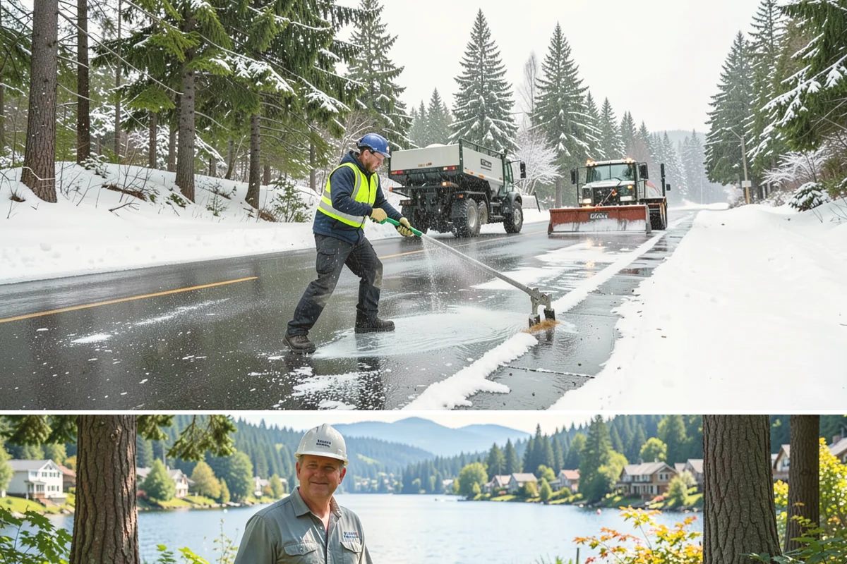 Salt Truck Service in Milton, King County, WA - Salt truck service is active throughout the freeze-thaw season from November through March across lowland commercial sites.