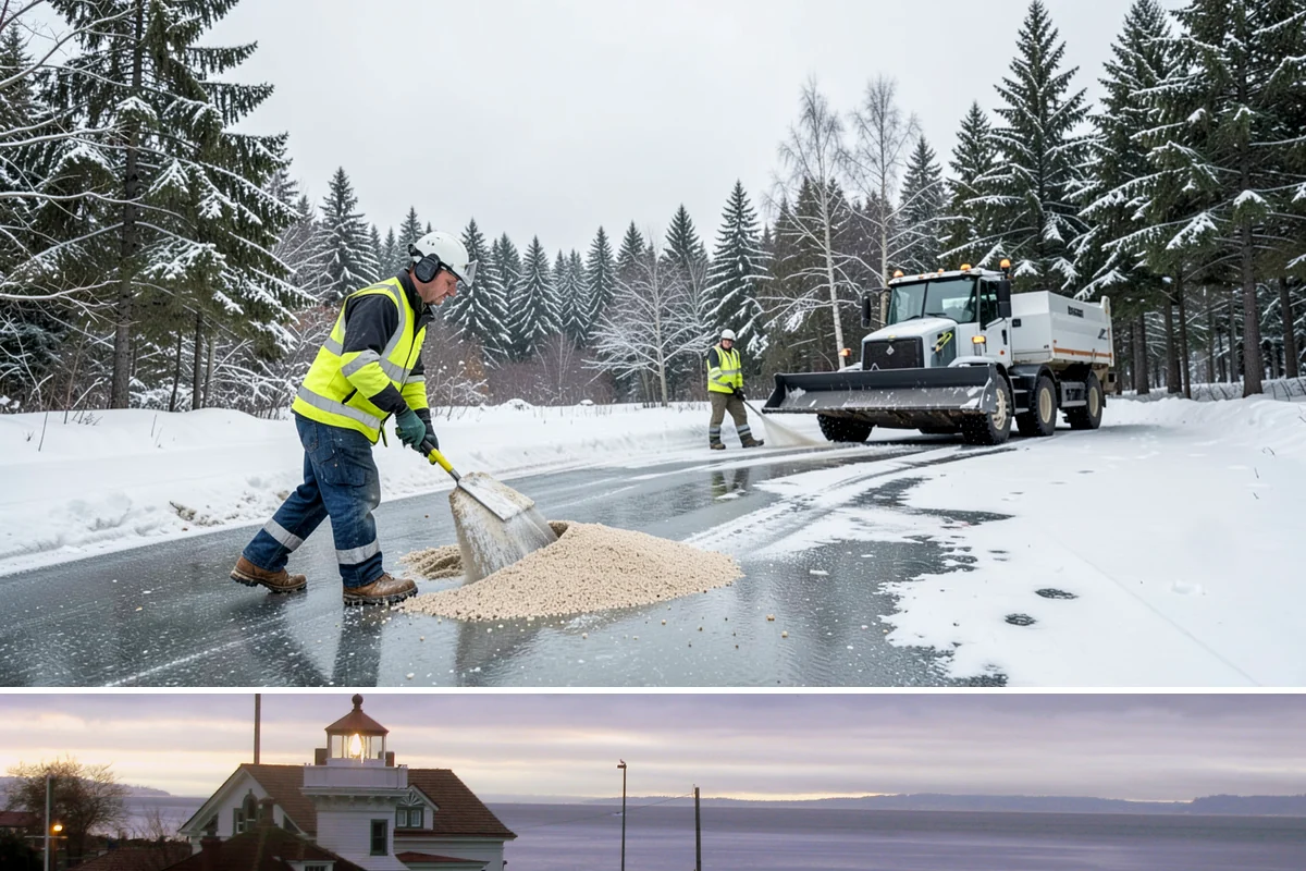 Salt Truck Service in Mukilteo, Snohomish County, WA - Salt truck service is active throughout the freeze-thaw season from November through March across lowland commercial sites.