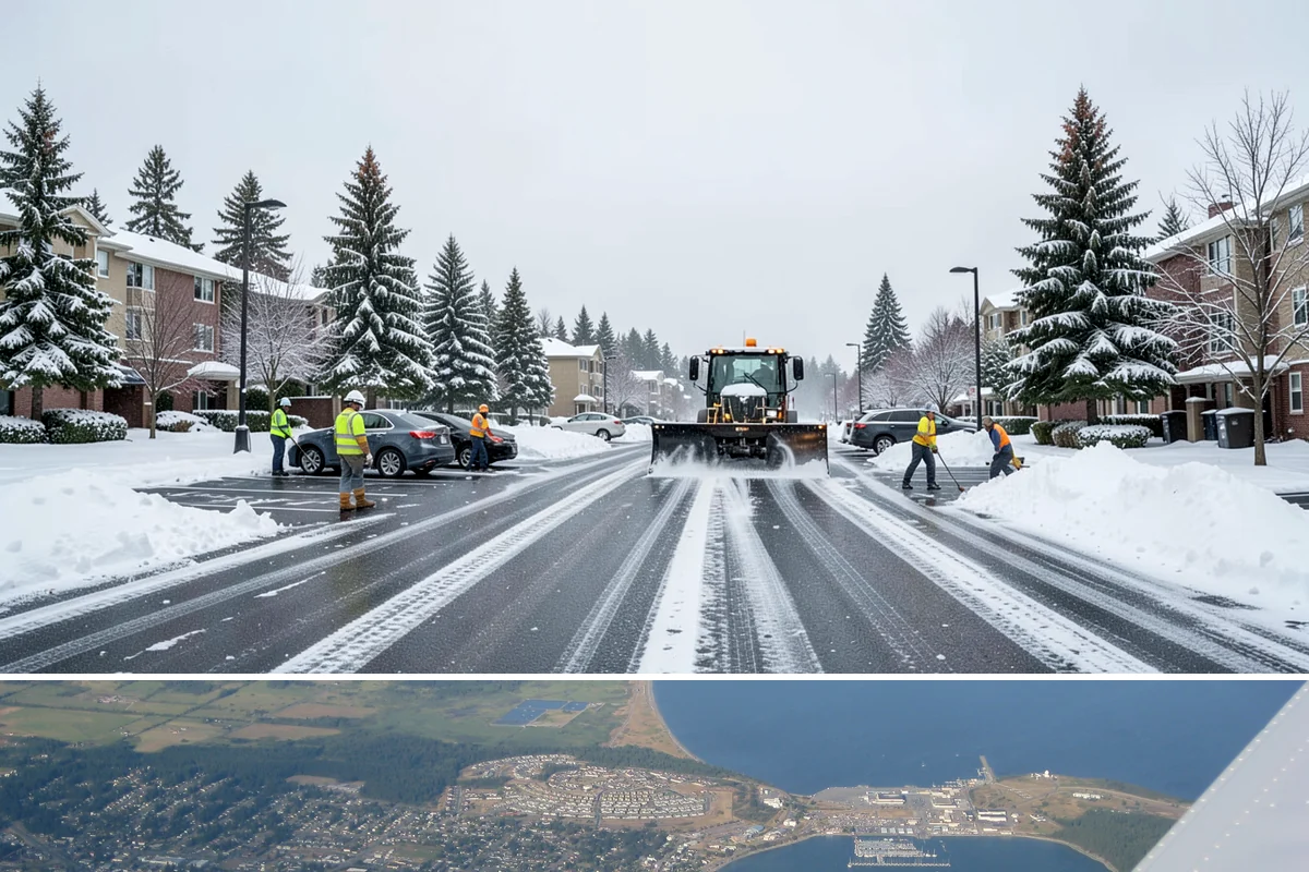 Salt Truck Service in Oak Harbor, Island County, WA - Salt truck service is active throughout the freeze-thaw season from November through March across lowland commercial sites.