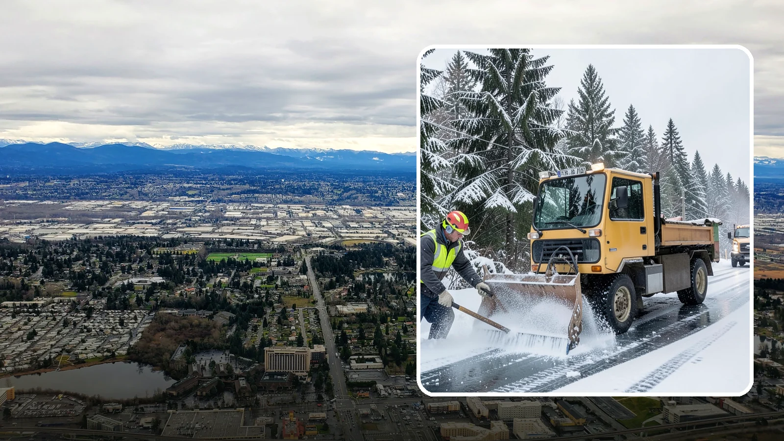 Salt Truck Service in SeaTac, King County, WA - Our salt trucks spread granular deicer across lots and roads to melt ice and restore traction.