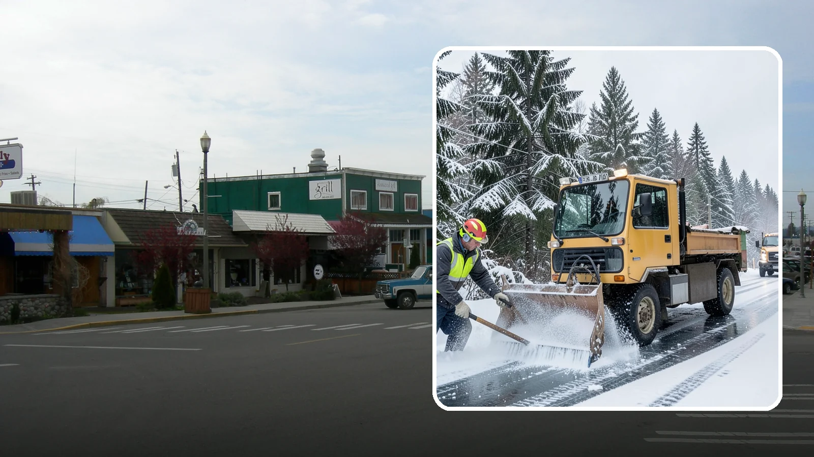 Salt Truck Service in Stanwood, Snohomish County, WA - Our salt trucks spread granular deicer across lots and roads to melt ice and restore traction.